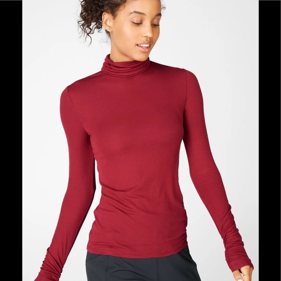 Fabletics Tops - NWT Women's FABLETICS Jess Brick Red Long Sleeve Turtleneck Top Small